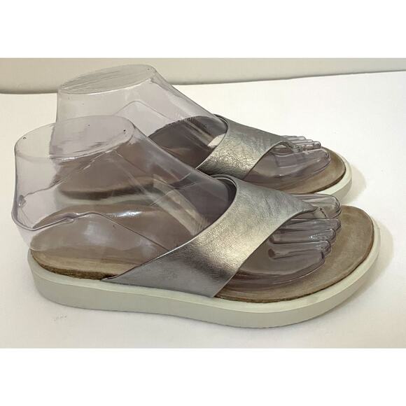 Ecco Corsphere Arch Support Cushioned Thong Slide Silver EU 36 US 5/5.5 NEW - Picture 6 of 11